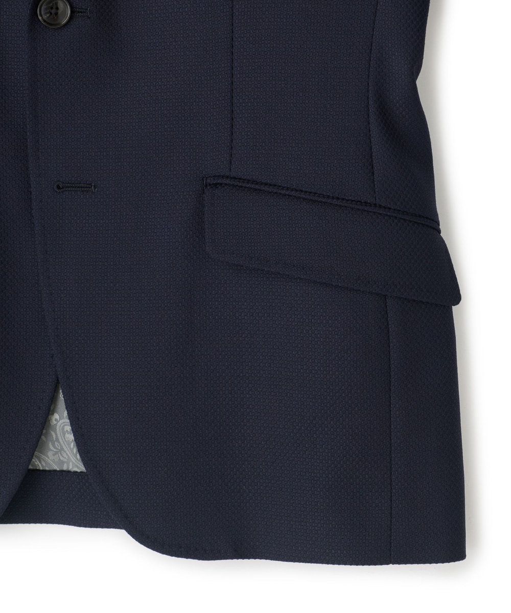 MEN'S BIGI ミックスヤーン/ホップサックテーラードジャケット ダークネイビー