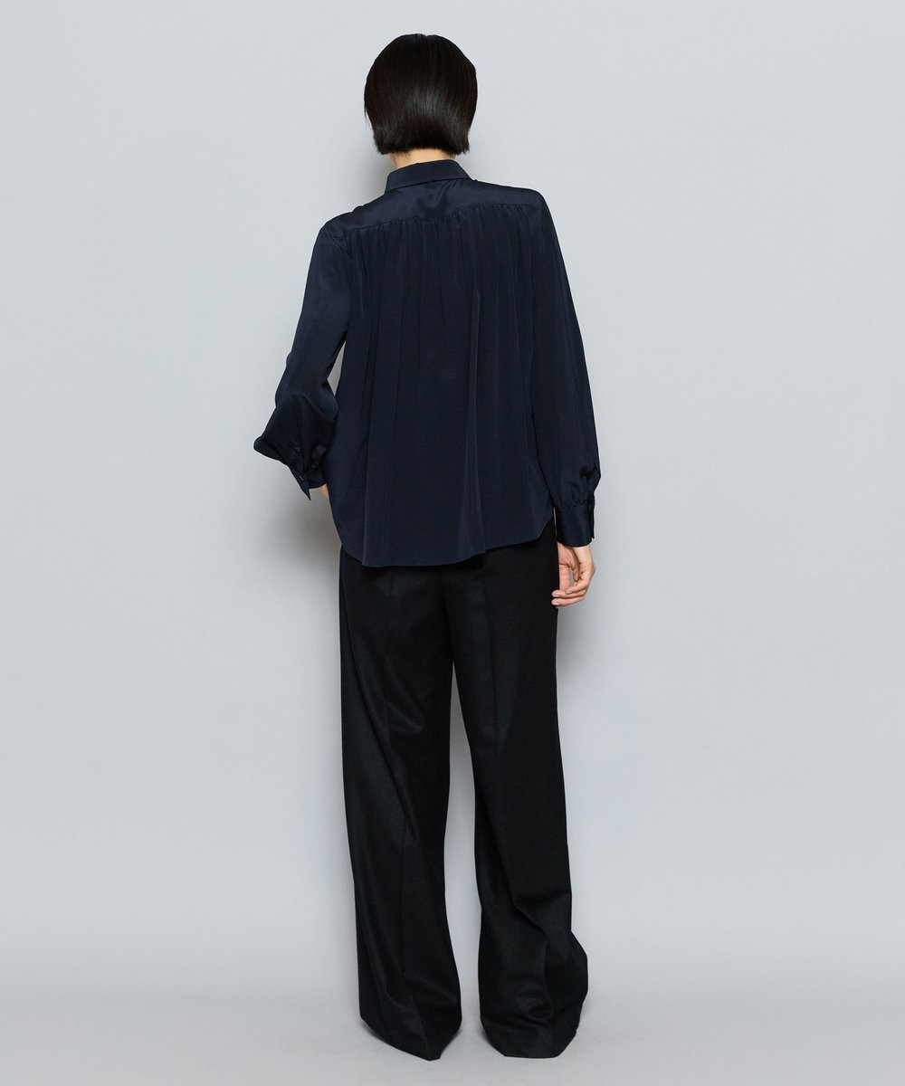 L'EQUIPE COUTURIER シルクデシンブラウス ダークネイビー