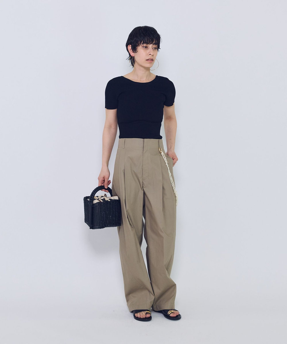 1er Arrondissement チンツシェルチェーンパンツ ベージュ