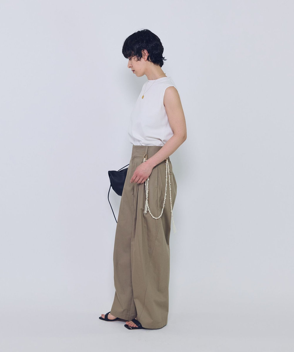 1er Arrondissement チンツシェルチェーンパンツ ベージュ