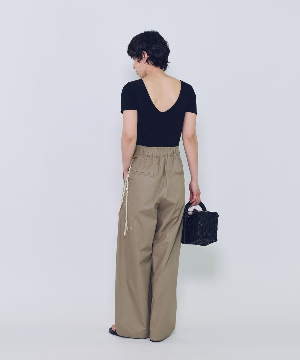 1er Arrondissement チンツシェルチェーンパンツ ベージュ