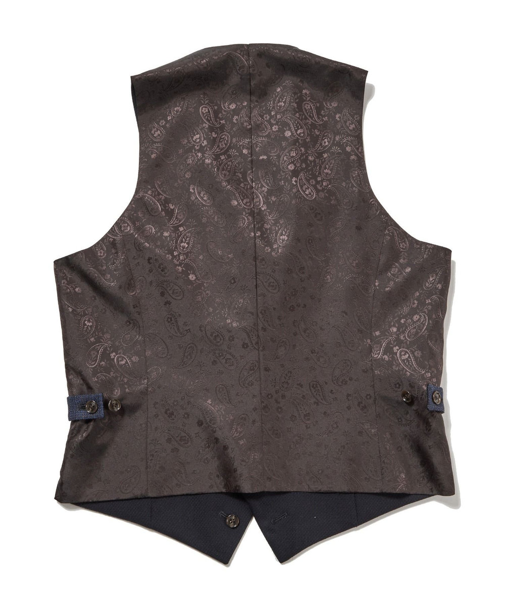 MEN'S BIGI 【ACTIVE TAILOR】ミックスヤーン/ホップサックベスト＜セットアップ・スリーピース対応＞ ネイビー