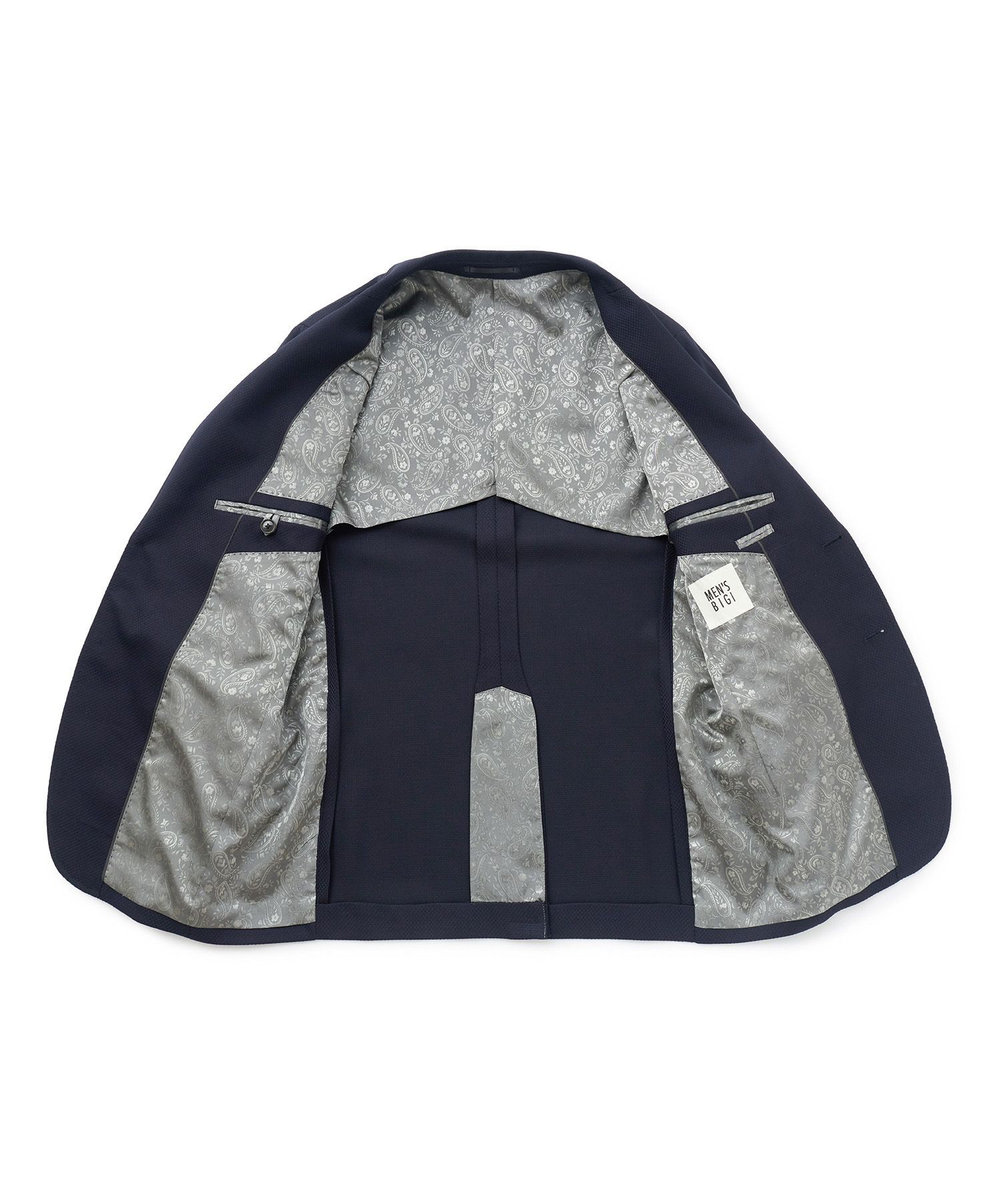 MEN'S BIGI ミックスヤーン/ホップサックテーラードジャケット ダークネイビー