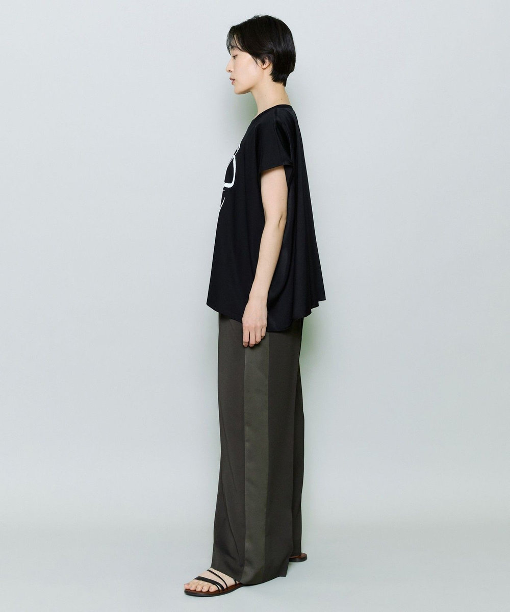 MOGA コットンスムースプリントTシャツ ブラック