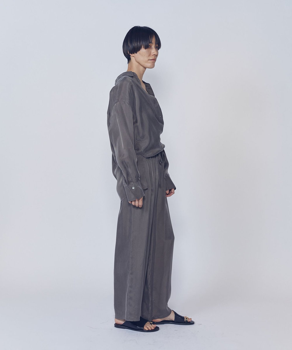 1er Arrondissement 【新色】キュプラフィブリルレギュラーカラーシャツ カーキ