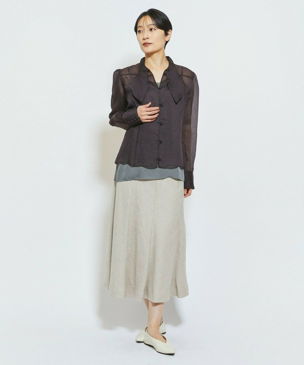 MOGA Collection MOGA Collection ドライリネンスカート グレイッシュベージュ