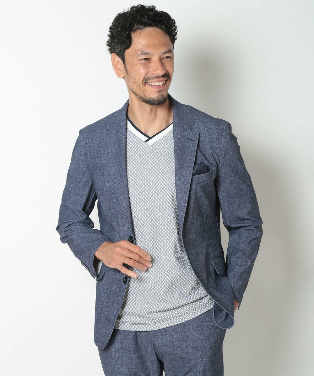 MEN'S BIGI 【ACTIVE TAILOR】COOL TOUCH 接触冷感ハイパーストレッチジャケット ネイビー