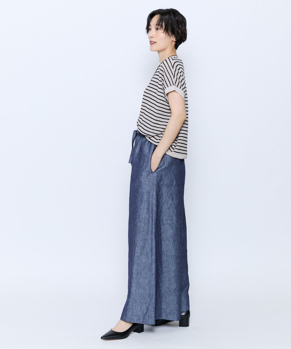 feerique feerique ボーダーフレンチスリーブニット ベージュ