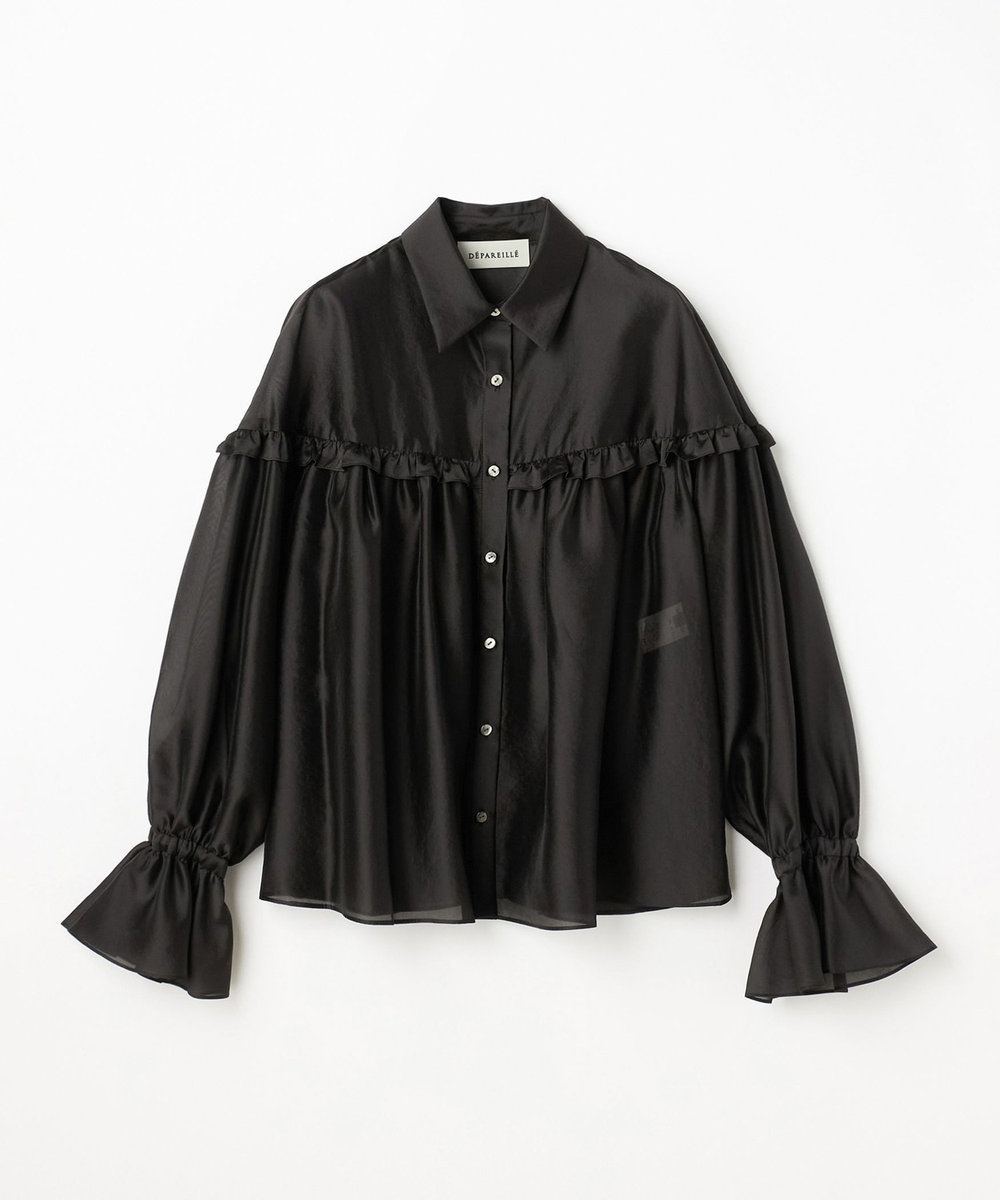 DÉPAREILLÉ SILKY FRILL BLOUSE / シルキーフリルブラウス ブラック