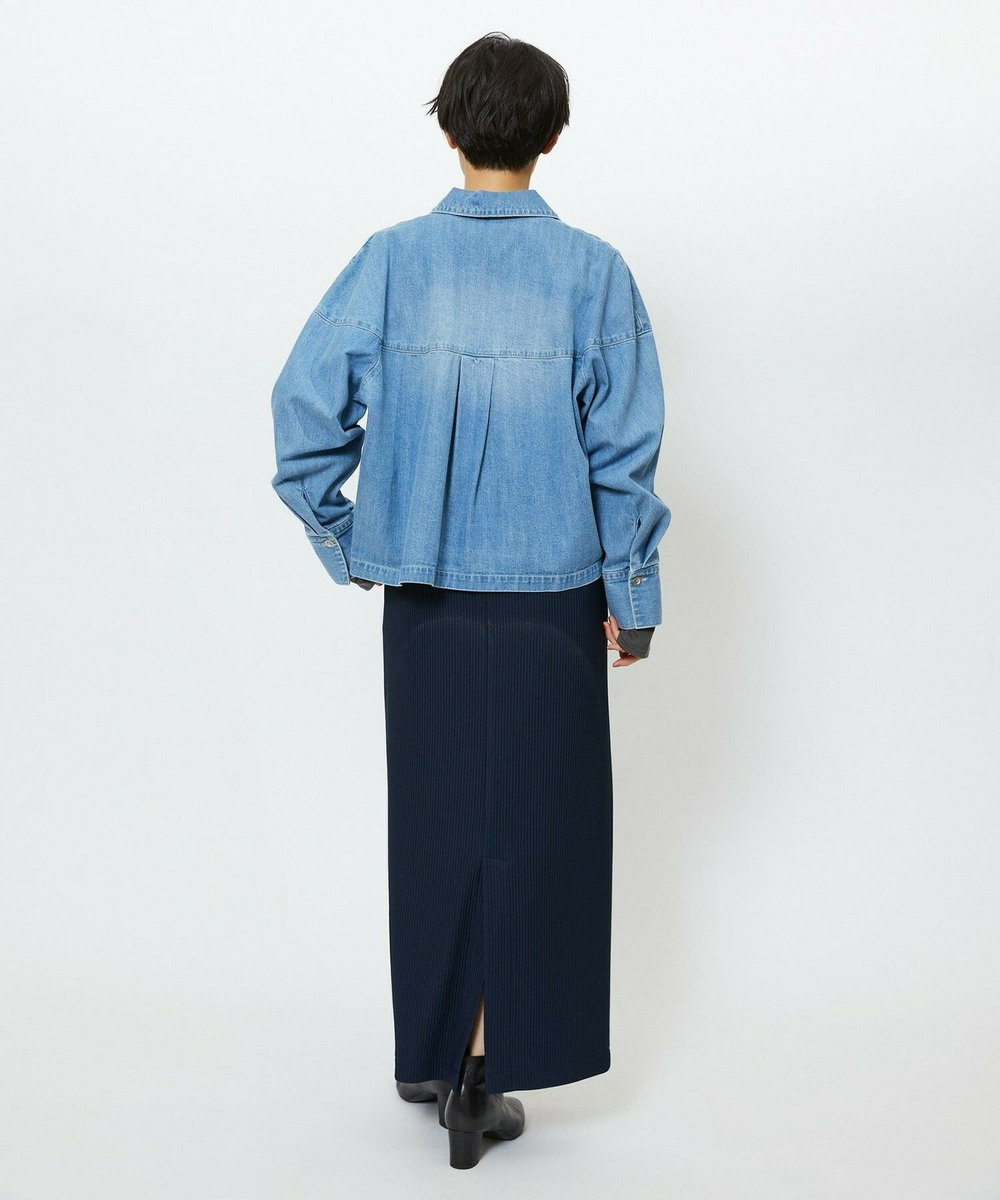 feerique feerique　デニムシャツブルゾン ブルー