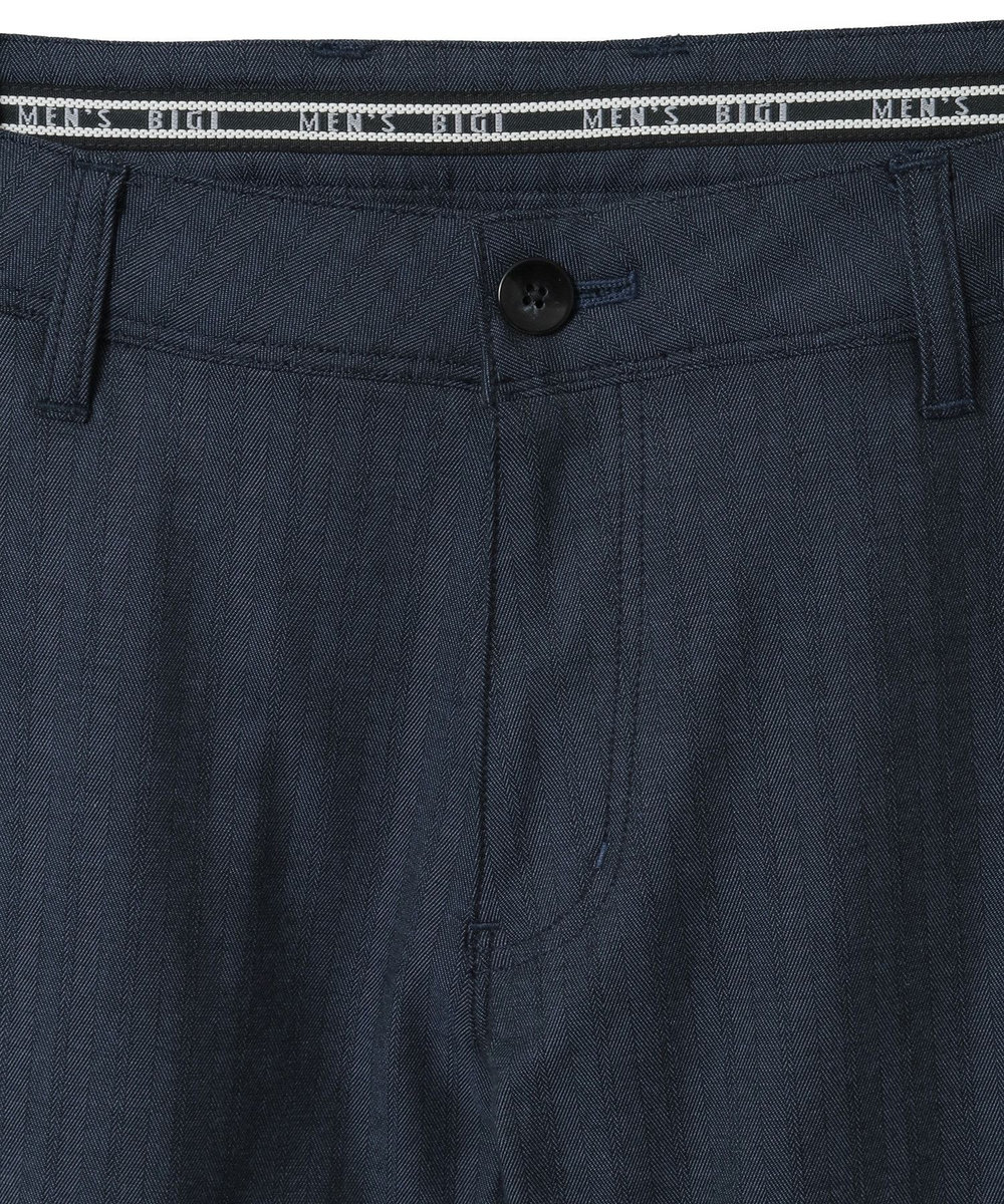 MEN'S BIGI シャドーヘリンボーンストレッチパンツ ネイビー