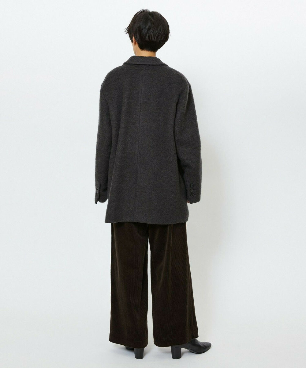 feerique feerique モヘアシャギーテーラードコート チャコールグレー