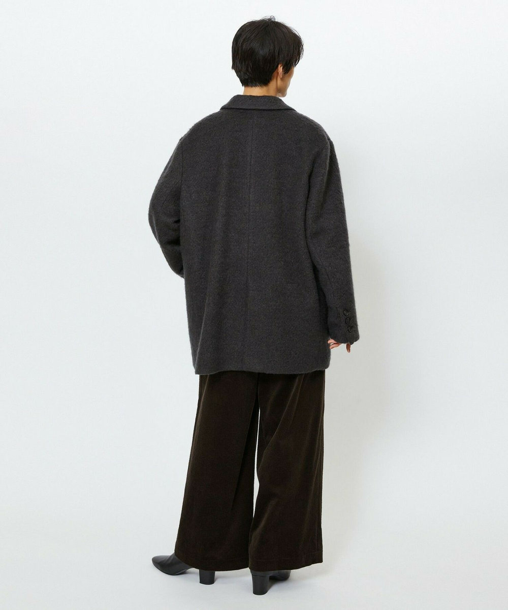 feerique feerique モヘアシャギーテーラードコート チャコールグレー