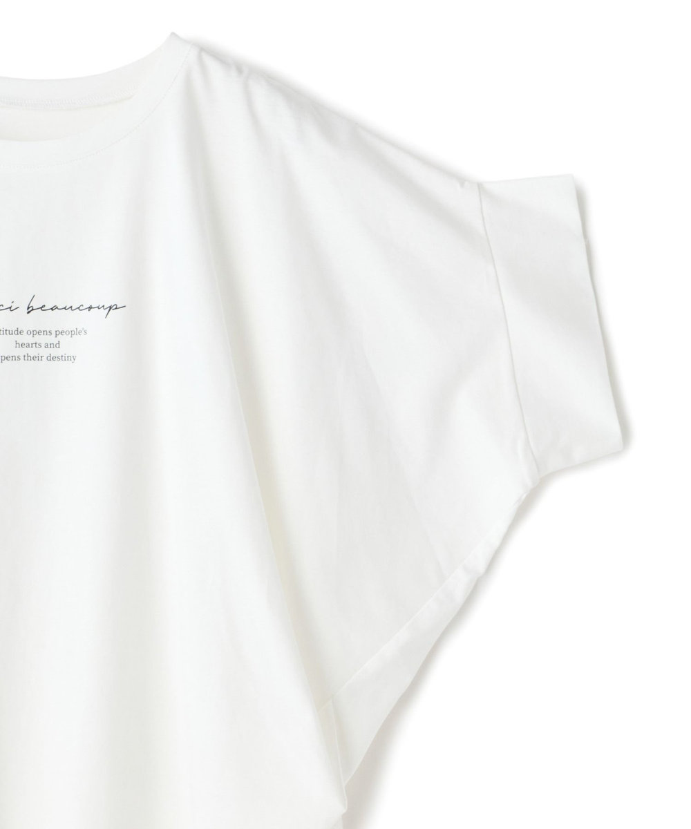 NOWADAYS ドライタッチコットンロゴTシャツ ホワイト