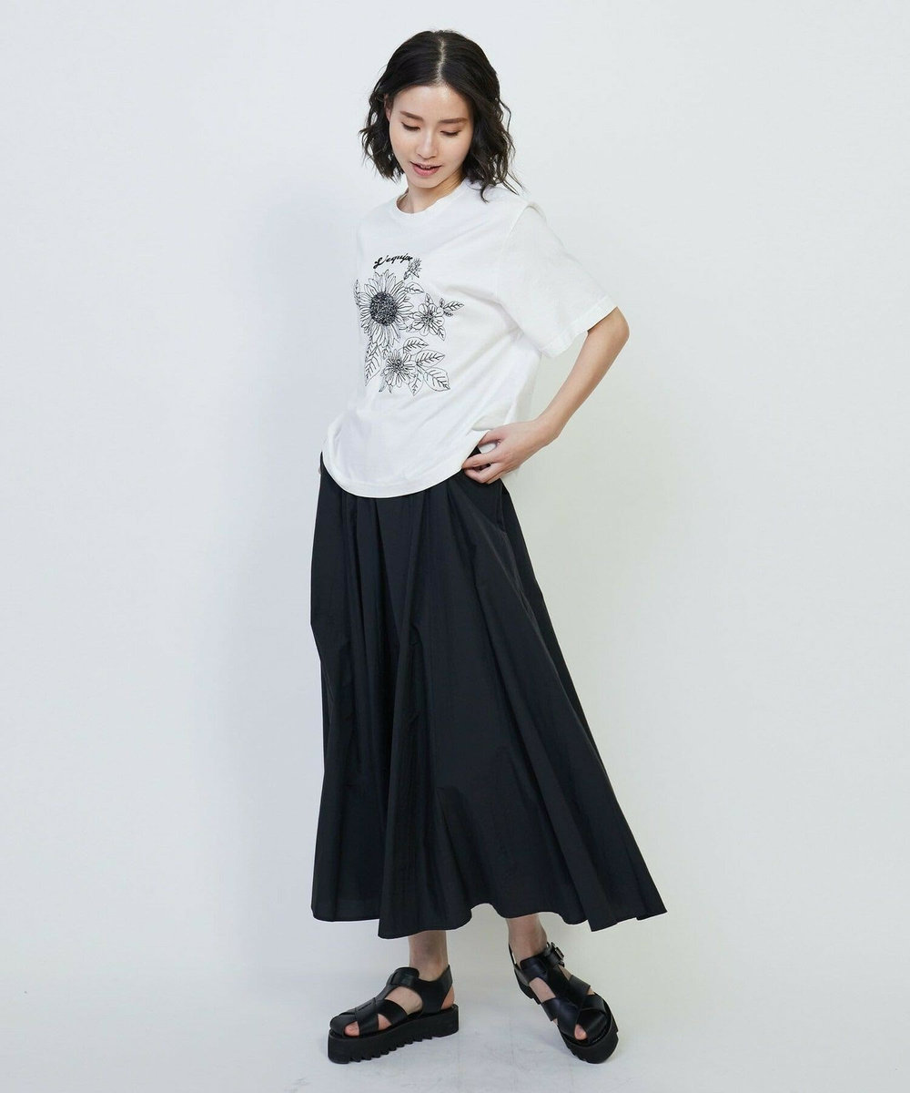 L'EQUIPE Lサイズ（大きいサイズ） 【大きいサイズ】フラワーエンブロイダリーTシャツ ホワイト