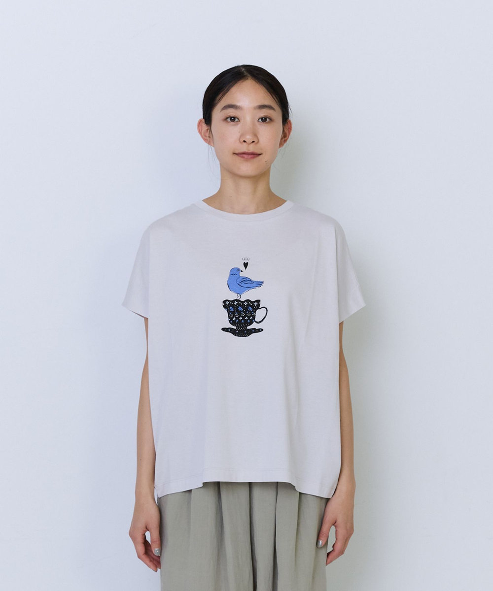 ADIEU TRISTESSE 【6月お気に入り登録ブランド内1位】杉本さなえさん コラボフレンチスリーブTシャツ グレー