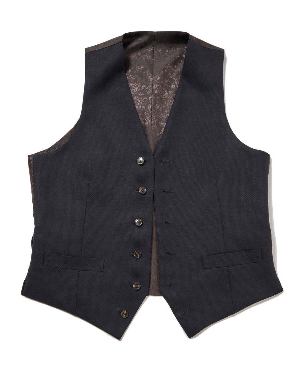 MEN'S BIGI 【ACTIVE TAILOR】ミックスヤーン/ホップサックベスト＜セットアップ・スリーピース対応＞ ネイビー