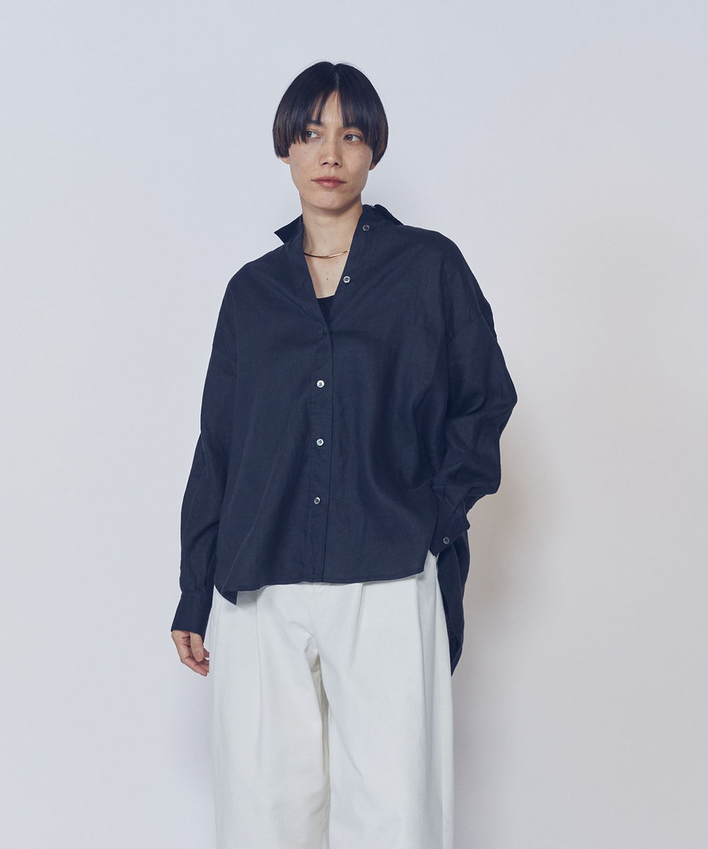 1er Arrondissement 【リニューアル】ウォッシュリネンシャツ ブラック