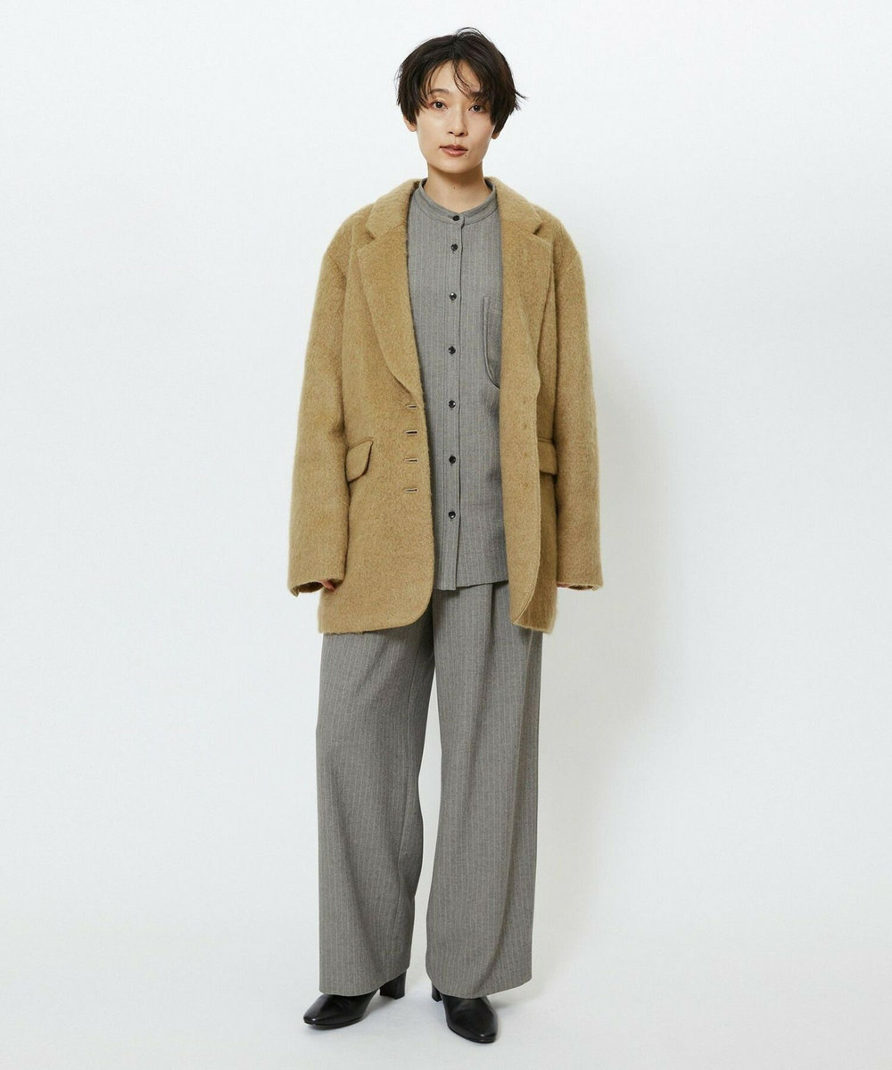 feerique feerique モヘアシャギーテーラードコート キャメル