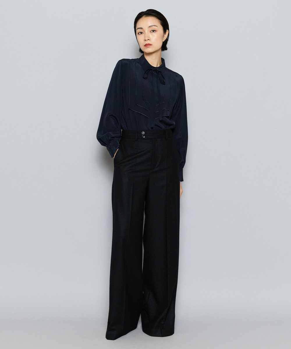 L'EQUIPE COUTURIER シルクデシンブラウス ダークネイビー