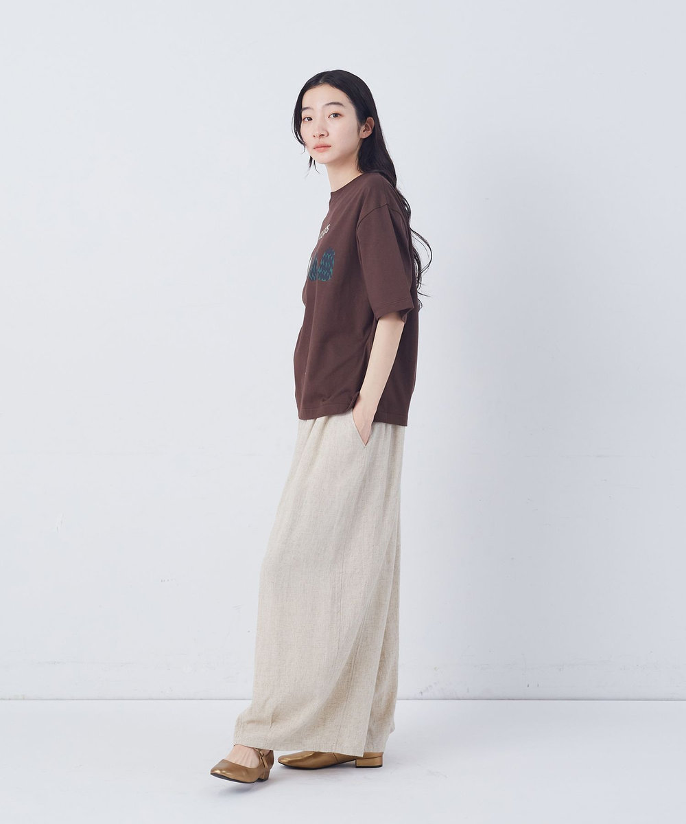 congés payés ADIEU TRISTESSE ベジタブルプリントTシャツ ブラウン