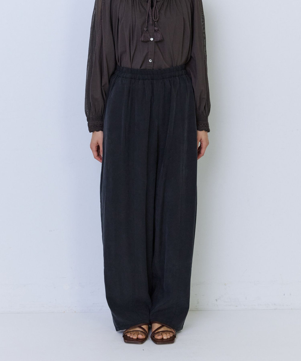 ADIEU TRISTESSE テンセルリネンバレルレッグパンツ ブラック