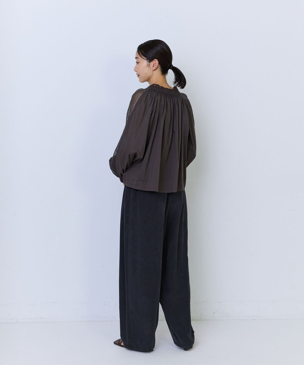 ADIEU TRISTESSE テンセルリネンバレルレッグパンツ ブラック