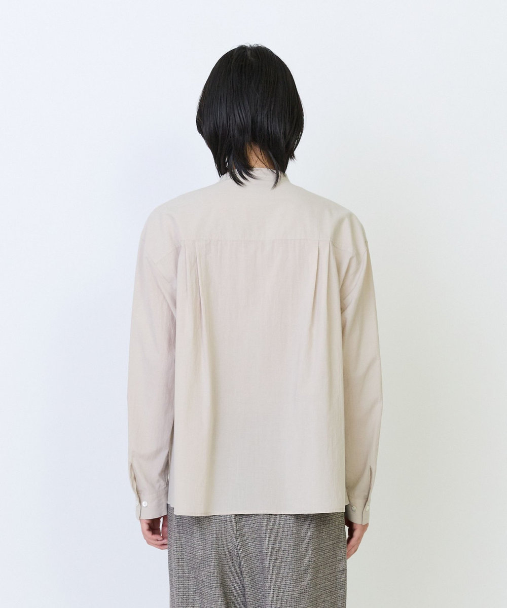LOISIR コットンローンギャザーディテールブラウス ベージュ