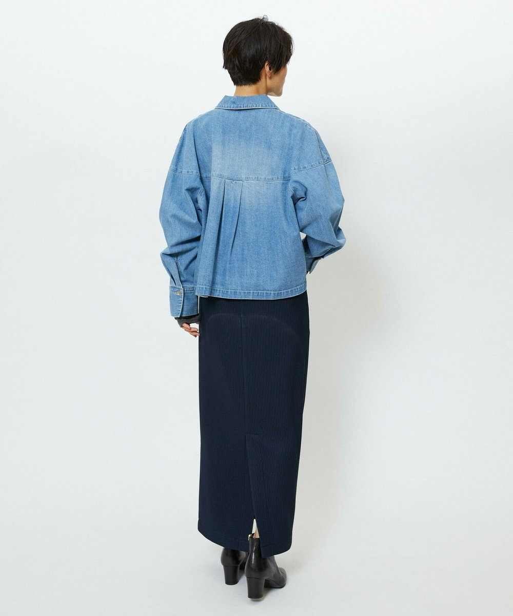 feerique feerique　デニムシャツブルゾン ブルー