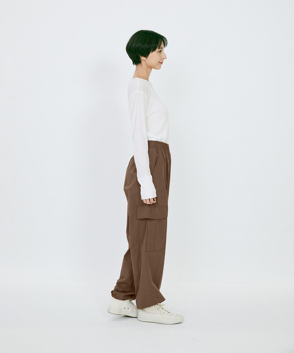 LOISIR 【MTサイズ有り】コットンポプリンパラシュートパンツ ブラウン