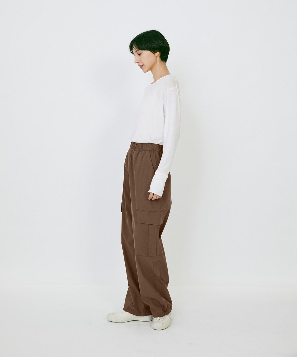LOISIR 【MTサイズ有り】コットンポプリンパラシュートパンツ ブラウン