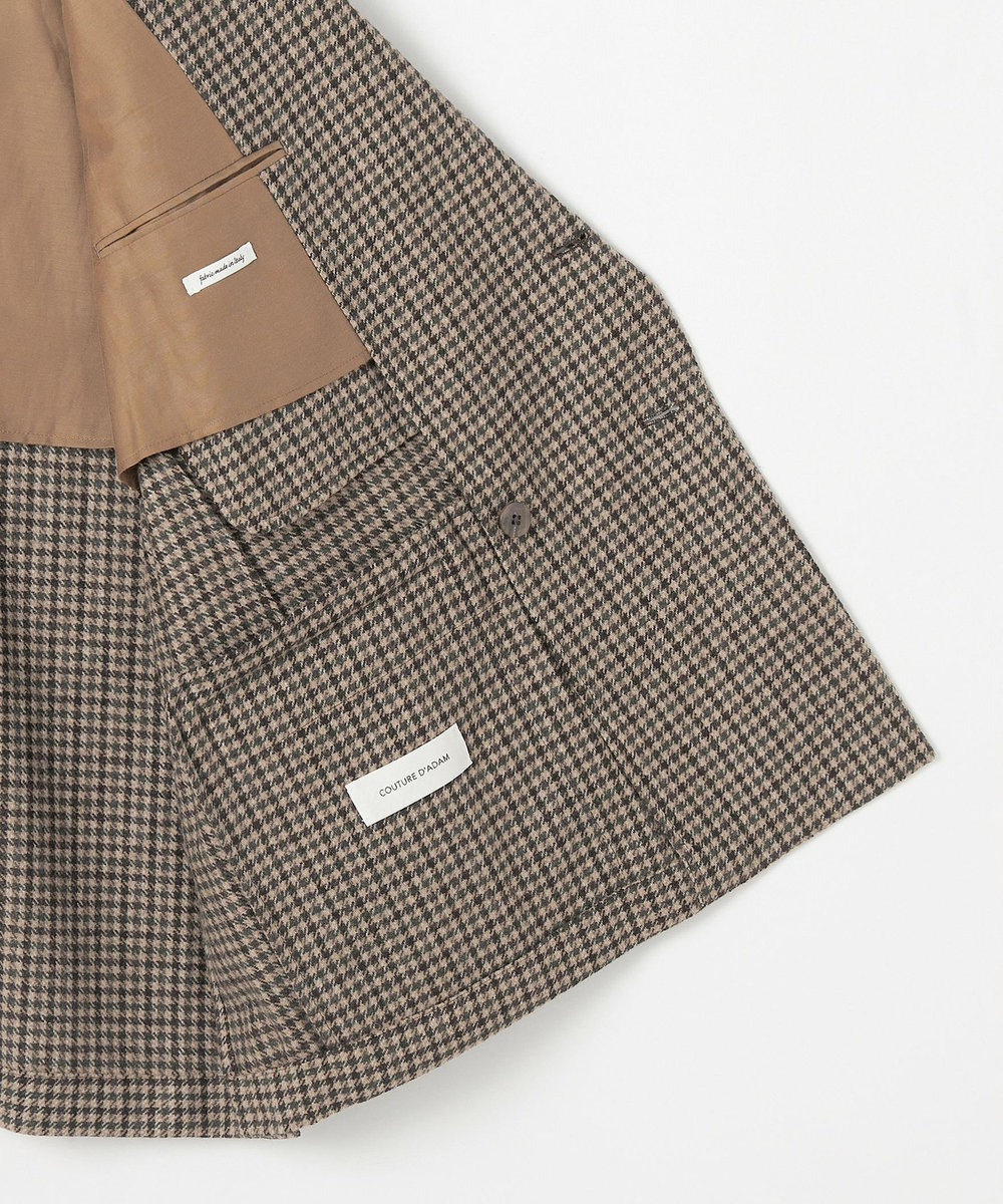 1er Arrondissement ＜COUTURE D'ADAM/クチュール ド アダム＞" Italian Shepherd Check"ビッグダブルジャケット ブラウン