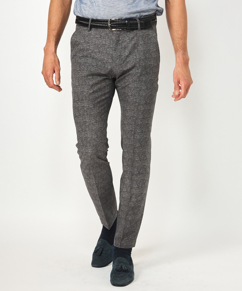 MEN'S BIGI 【ACTIVE TAILOR】COOL DOTSメランジプリントスラックス<セットアップ対応> ブラック