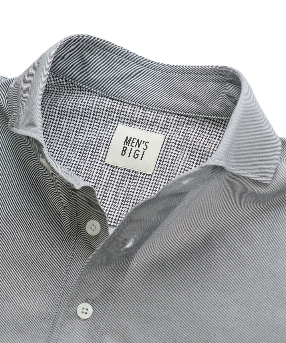 MEN'S BIGI ドットメッシュジャージカッタウェイポロシャツ＜通気性、接触冷感＞ グレー