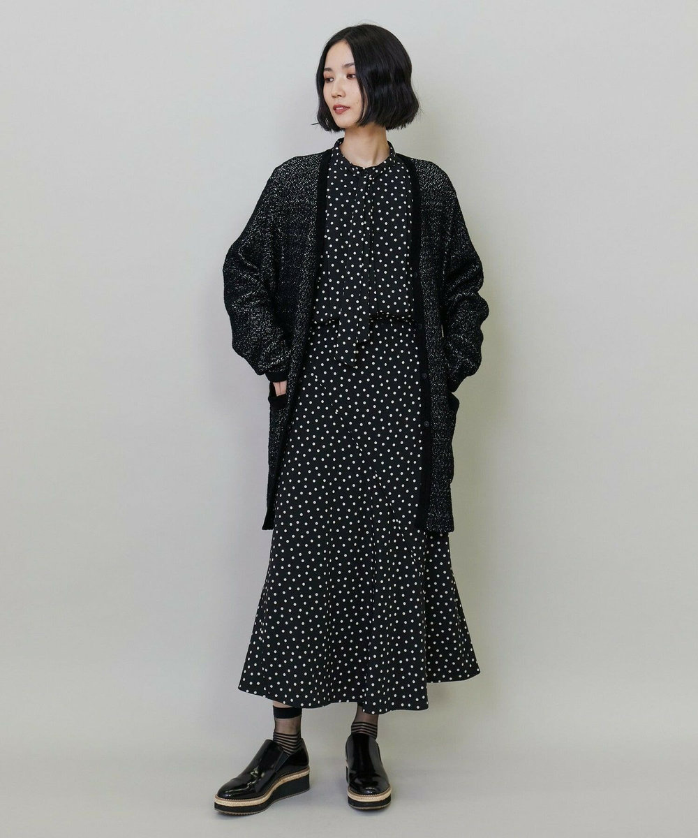 L'EQUIPE モールジャガードカーディガン ブラック