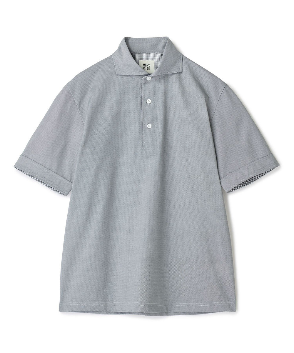 MEN'S BIGI ドットメッシュジャージカッタウェイポロシャツ＜通気性、接触冷感＞ グレー