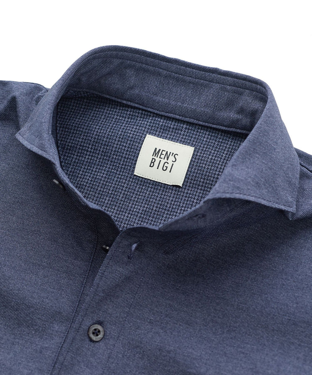 MEN'S BIGI ドットメッシュジャージカッタウェイポロシャツ＜通気性、接触冷感＞ ネイビー