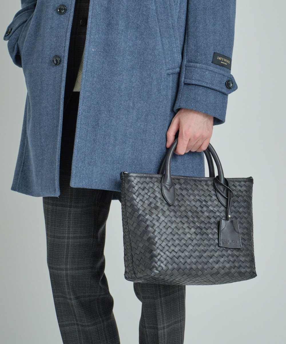 MEN'S BIGI 【SEEKER/シーカー】別注メッシュレザートートバッグ ブラック