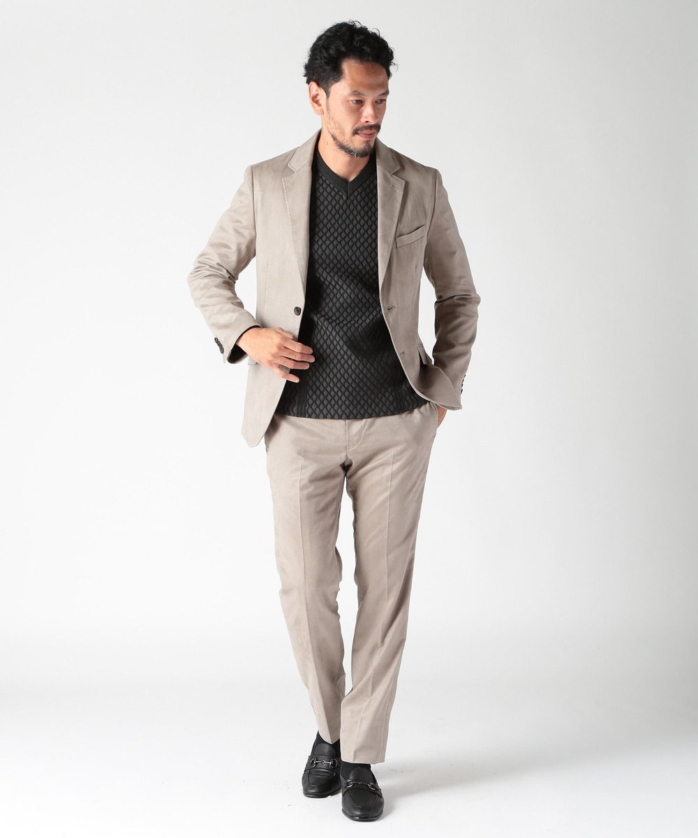 MEN'S BIGI コマスエードストレッチパンツ（セットアップ対応） グレー
