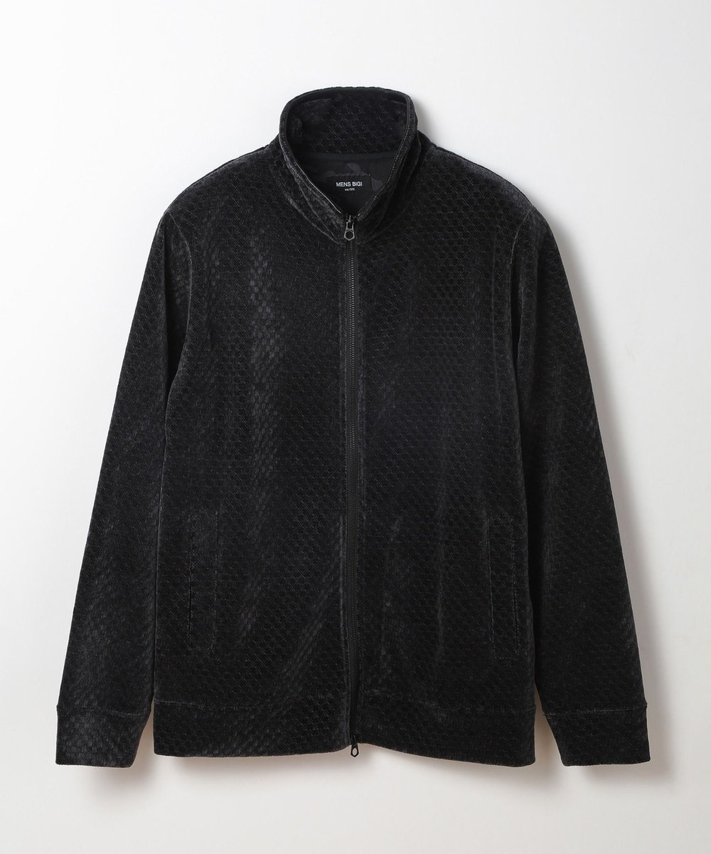 MEN'S BIGI スタンドジップモールジャカードブルゾン ブラック