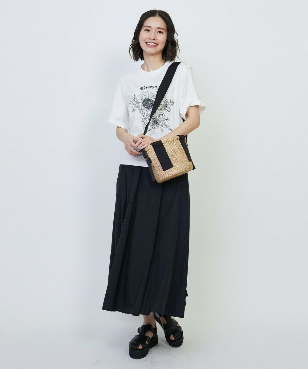 L'EQUIPE Lサイズ（大きいサイズ） 【大きいサイズ】フラワーエンブロイダリーTシャツ ホワイト