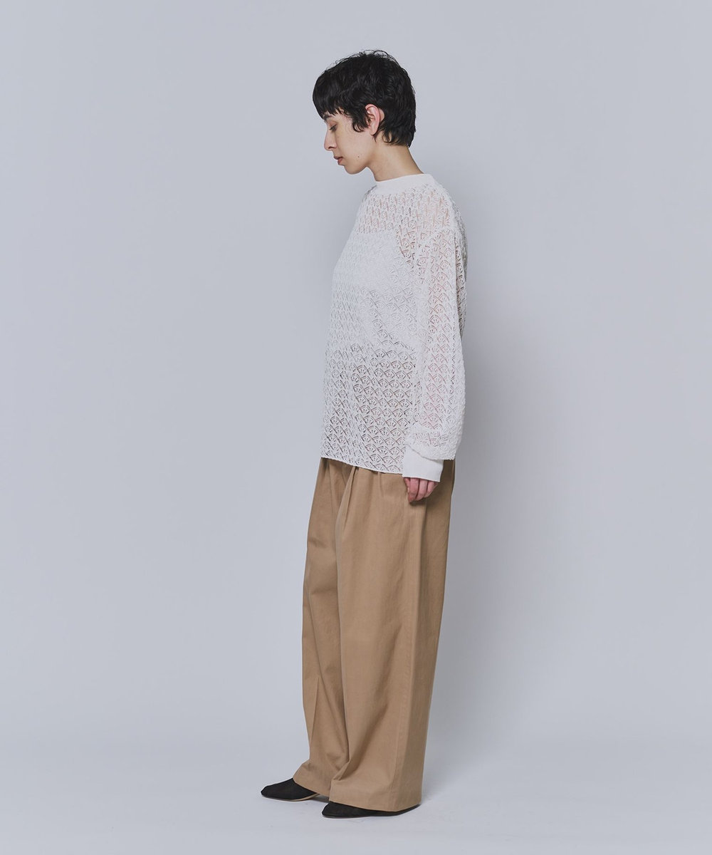 1er Arrondissement ＜NEPLA（ネプラ）＞リーフ編みバックレイヤードプルオーバー ホワイト