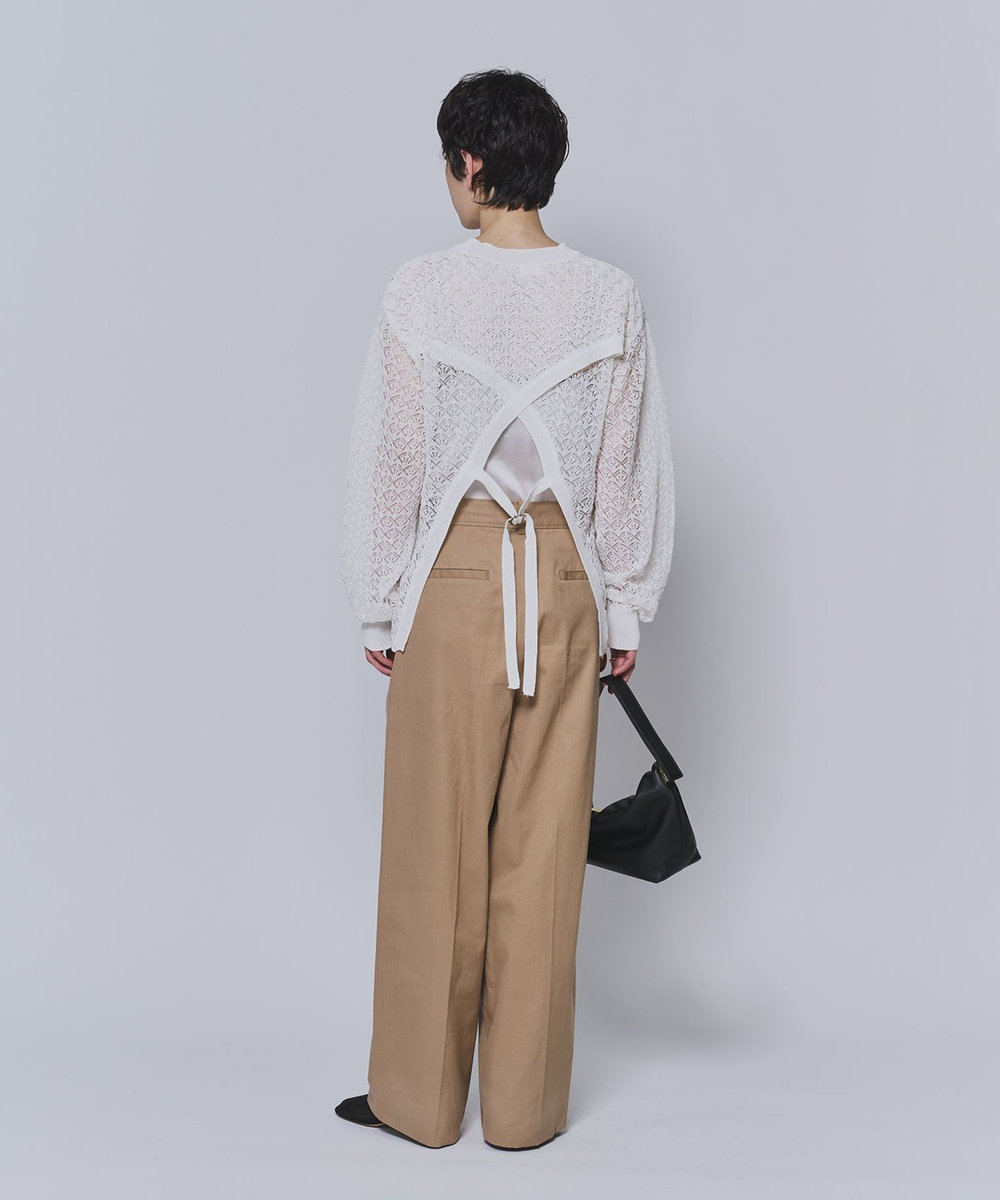 1er Arrondissement ＜NEPLA（ネプラ）＞リーフ編みバックレイヤードプルオーバー ホワイト