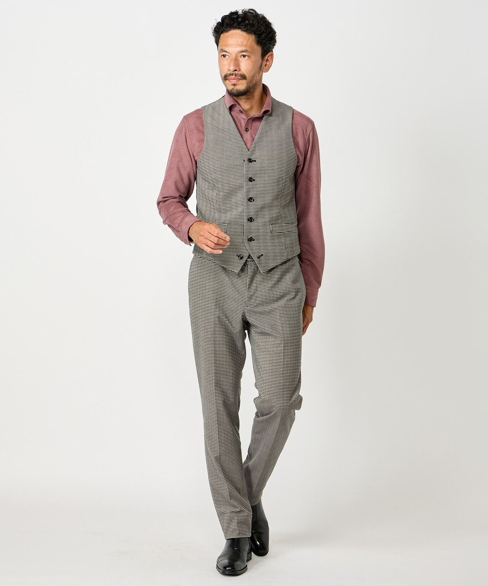 MEN'S BIGI ピケスエードカットシャツ パープル