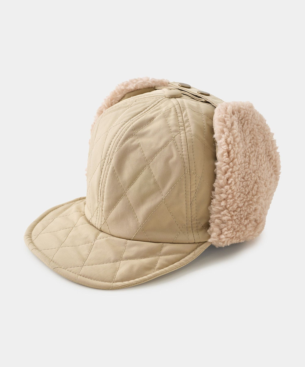 UNION STATION Basiquenti Quilting Short Flap Cap ベージュ