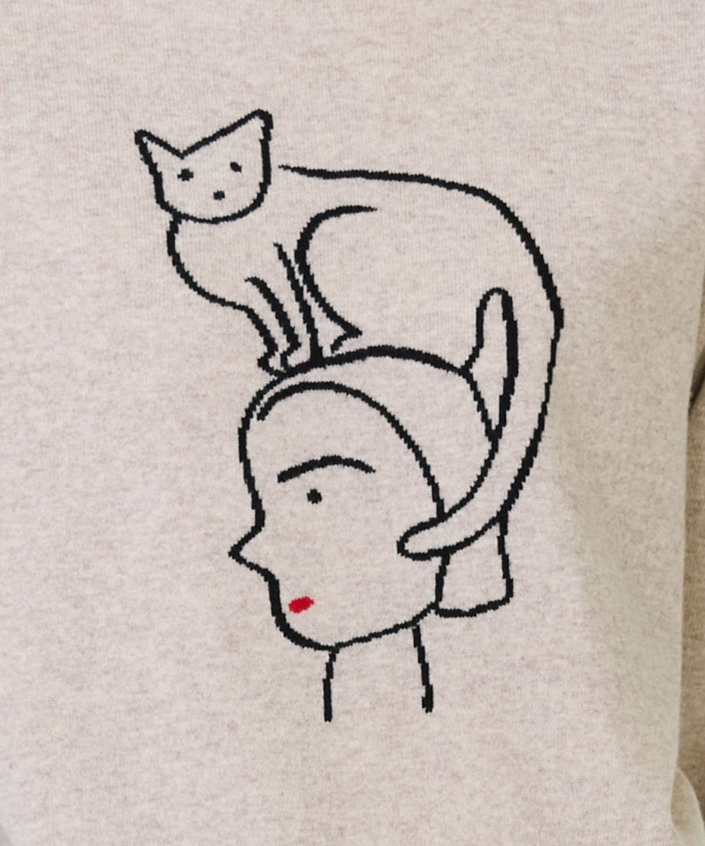 LOISIR 《塩川いづみさんコラボ》ウールインターシャプルオーバー ベージュ