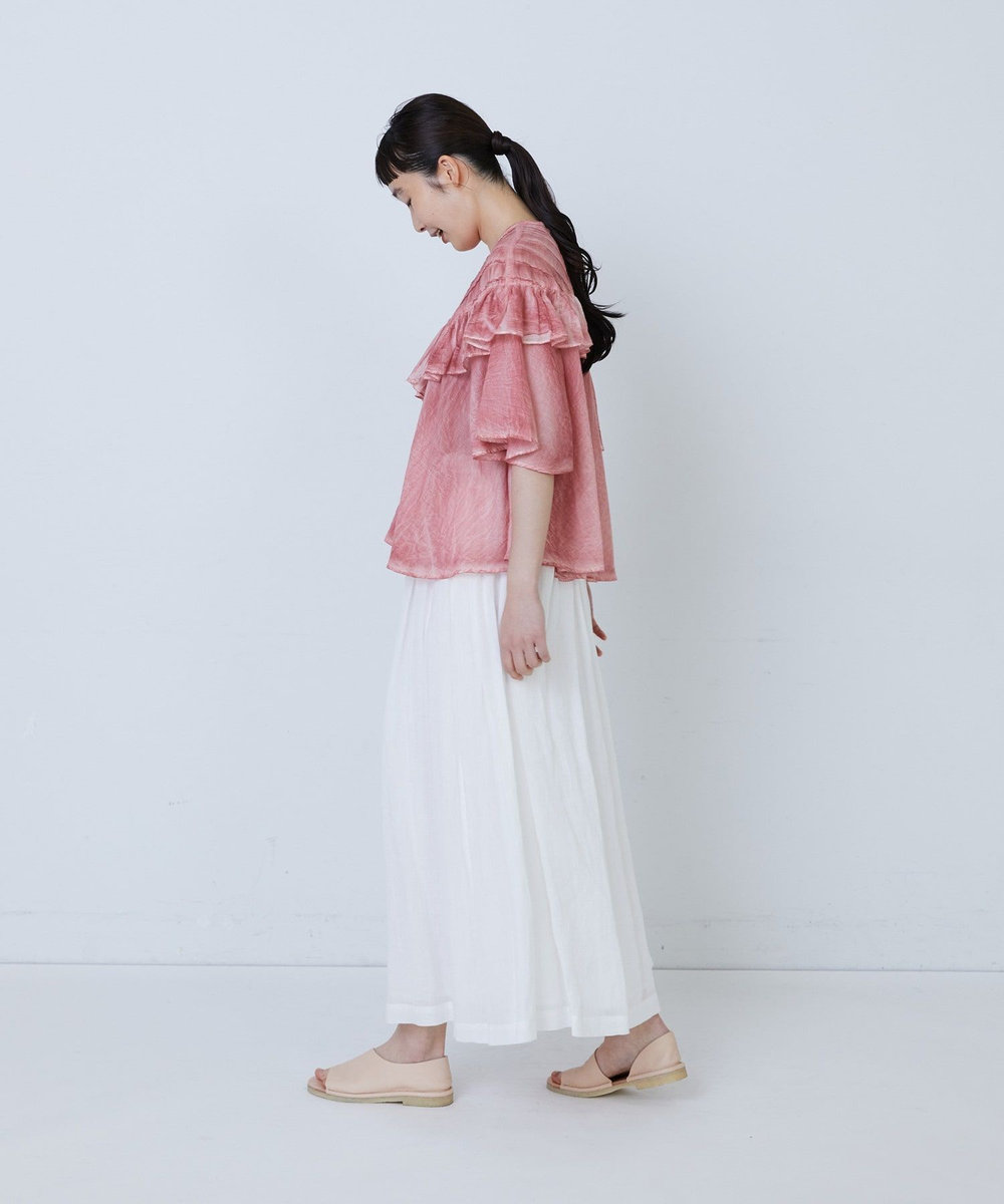 LOISIR インドピグメントダイデザインブラウス ピンク