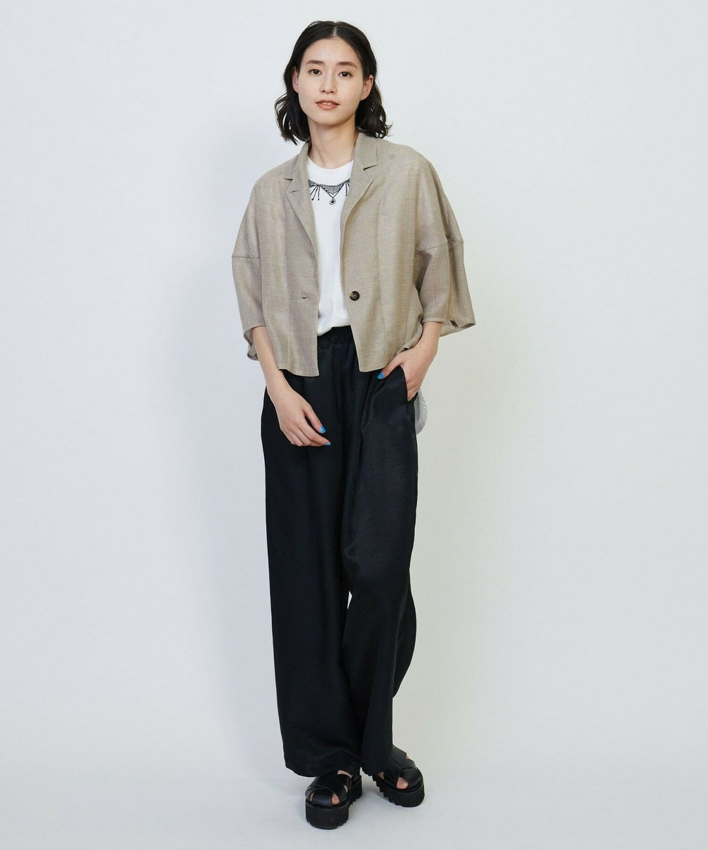 L'EQUIPE アセテートヴィンテージツイルパンツ ブラック