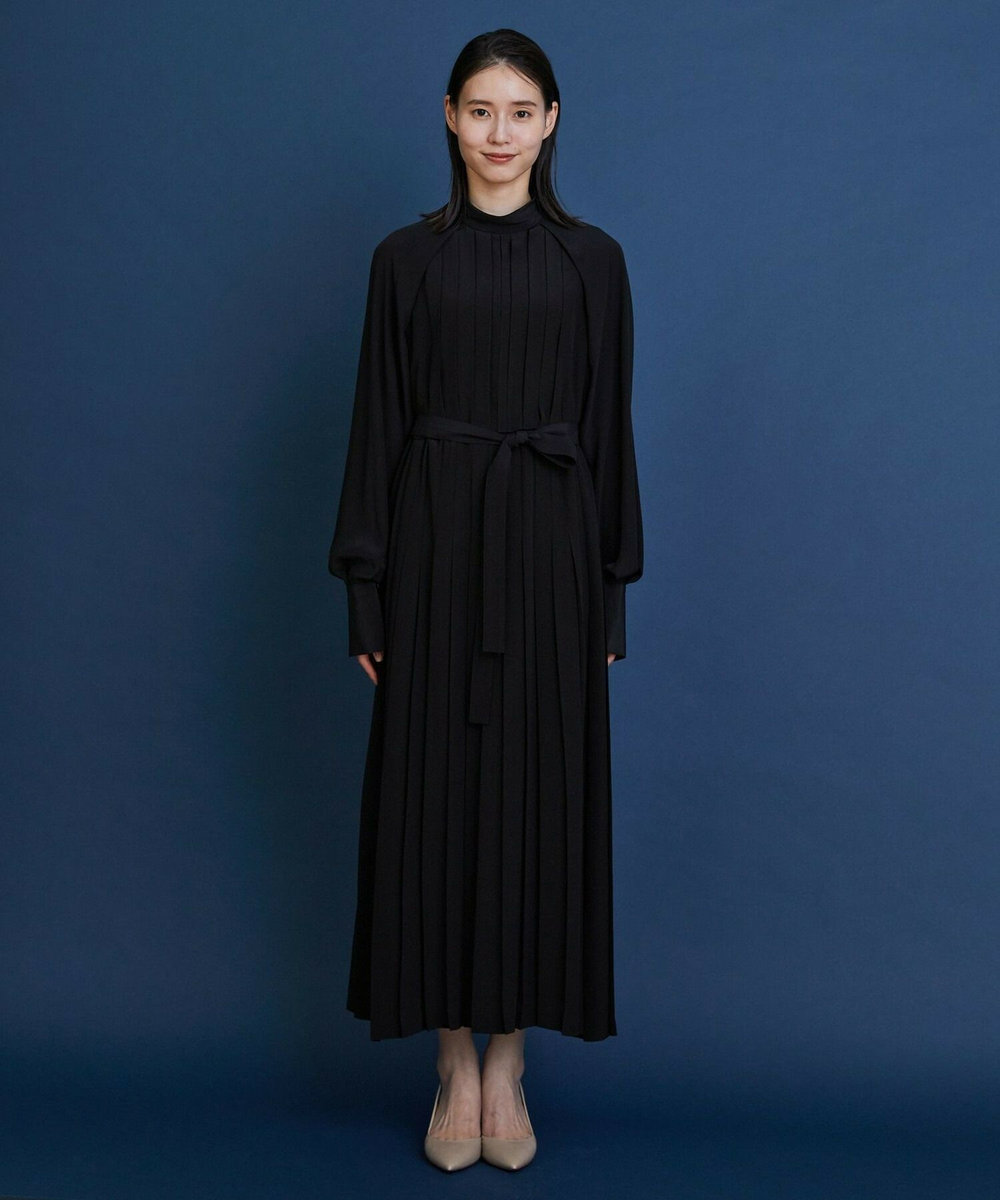 L'EQUIPE COUTURIER シルクデシン16匁ワンピース ブラック