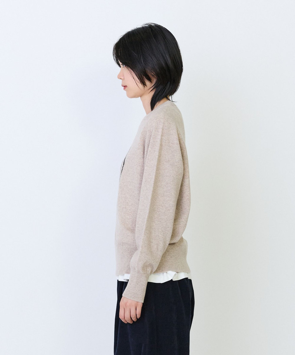 LOISIR 《塩川いづみさんコラボ》ウールインターシャプルオーバー ベージュ